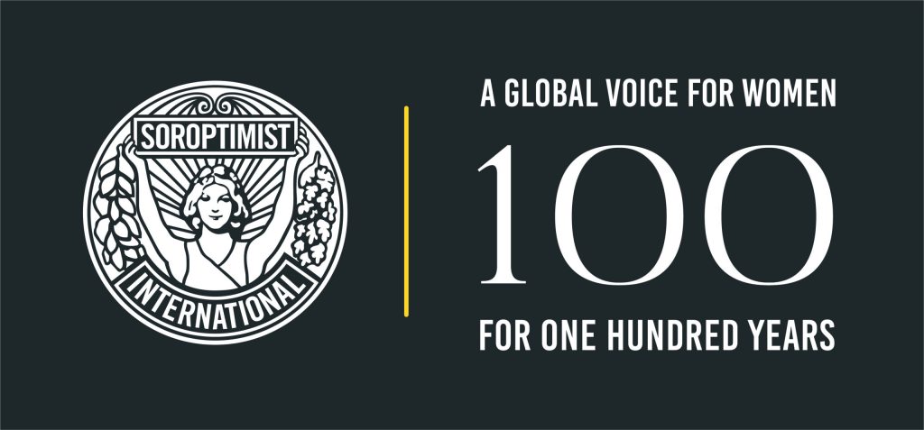 Logo global voice for women 100 for one hundred years