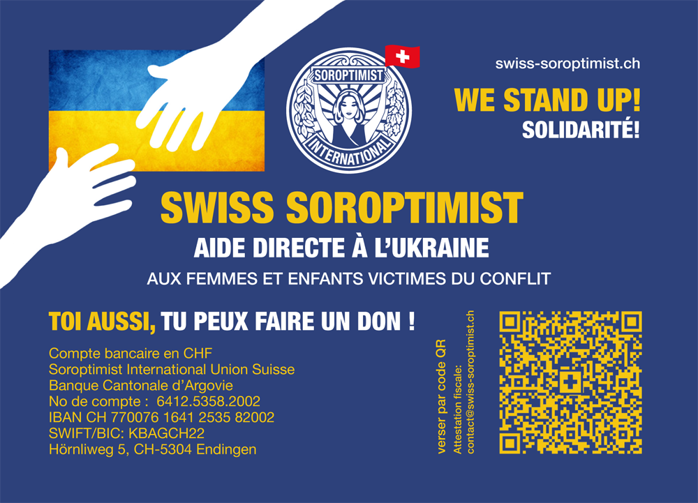 Swiss Soroptimist - Aide directe à l'Ukraine aux femmes et enfants victimes du conflit